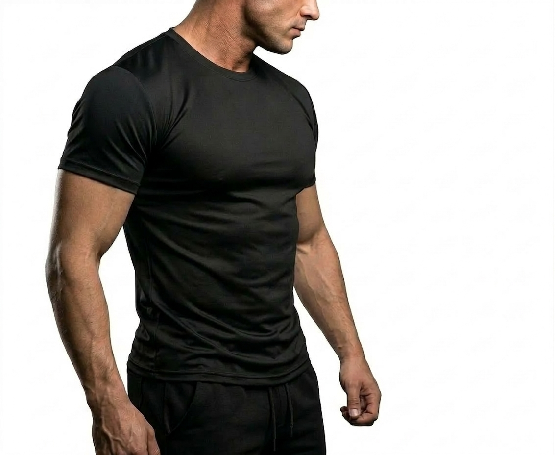 Playera 100% poliéster textura lisa.